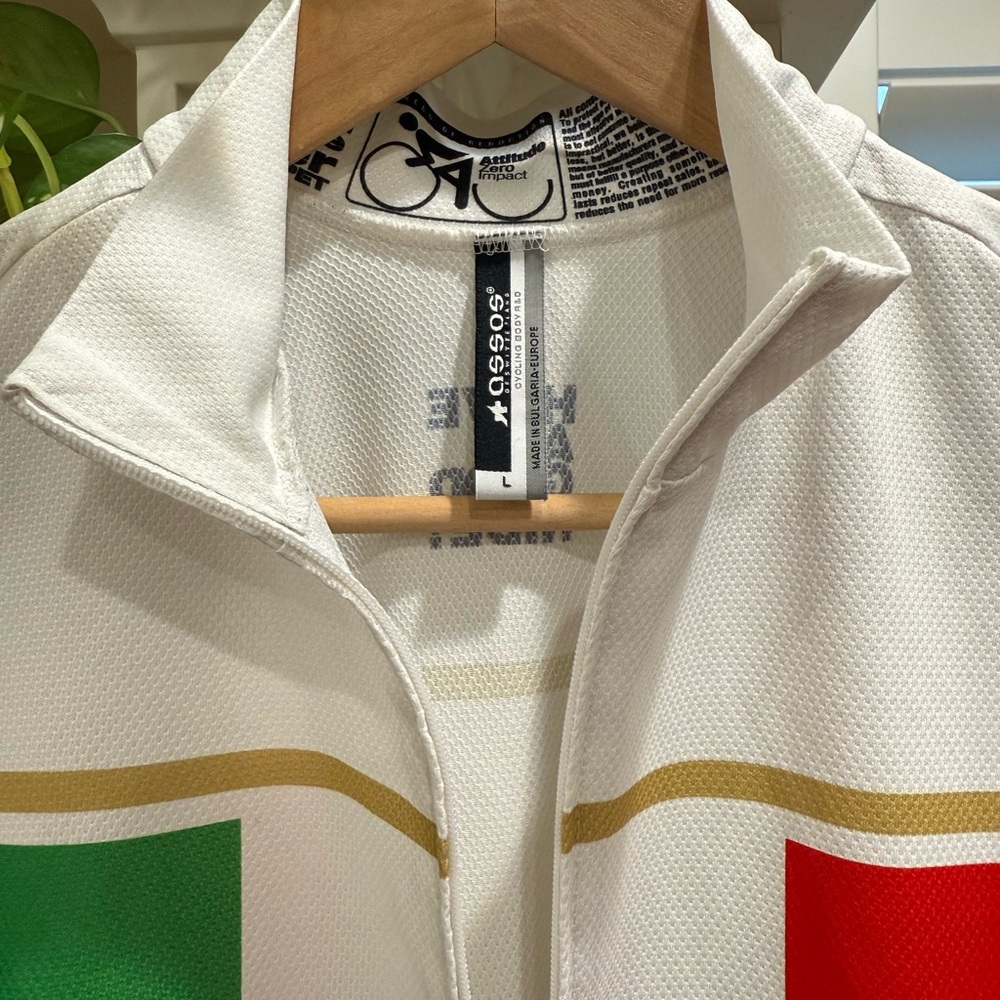 Assos White Cycling Jersey with Red and Green Panels - Picture 10 of 12